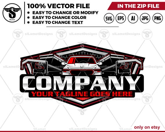 Pickup &  gooseneck dump Trailer Logo - Pickup Truck Trailer Logo Template - Hauling Equipment Branding - dump trailer logo