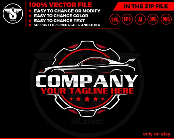 car service logo - car repair logo template - gear car logo - automotive logo