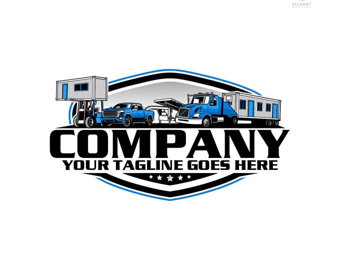 Container House Transport Logo: Modular Home Moving Vector Designs (SVG, EPS, PNG)