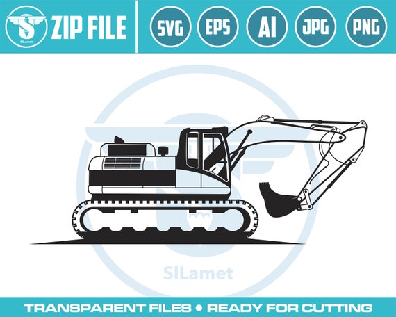 excavator svg, excavator silhouette, digger svg, construction svg, excavator clipart, heavy equipment svg, excavator cut file, bulldozer