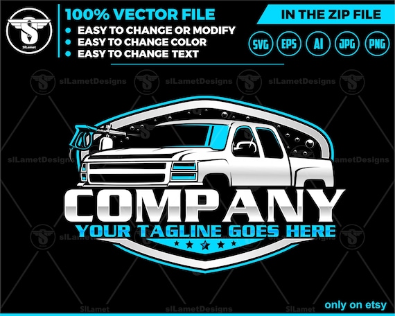 auto detailing - car detailing logo - Car Detailing Services logo - pickup wash logo template - car clean logo - pickup detailing logo,Chevy