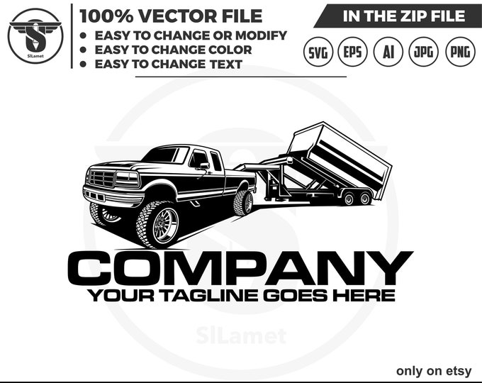 pickup dump trailer, Bumper Pull Dump Trailer logo, dump trailer logo