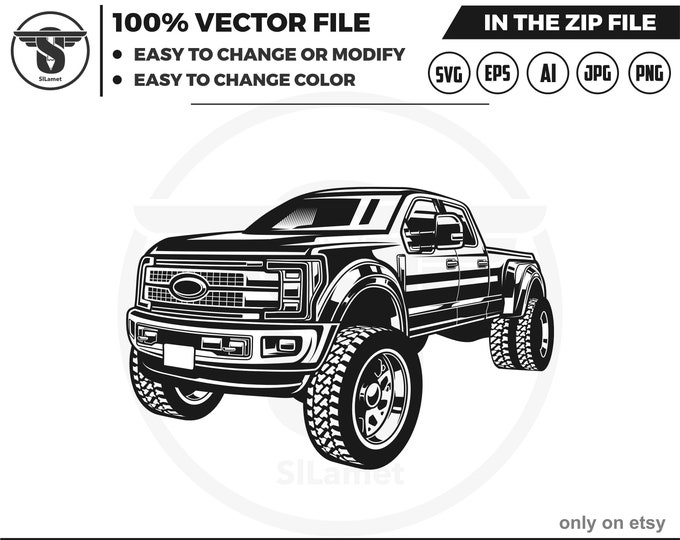 2017 Ford F-250 svg,ford super duty svg, pickup truck, pickup truck svg, pickup truck tshirt, silhouette SVG Vector Cricut Cut