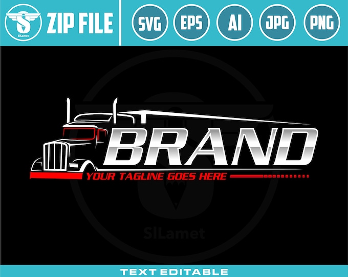 Trucking Company Logo SVG: Semi Truck Brand Design (Digital Download)
