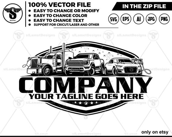 vehicle wash logo - vehicle detailing logo, big rig, trucking, car wash logo,cleaning car logo , automotive logo, detailing logo