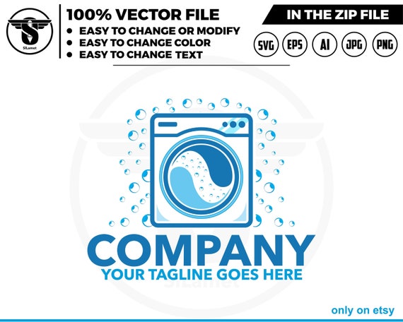 laundry logo - washing machine logo - washing logo