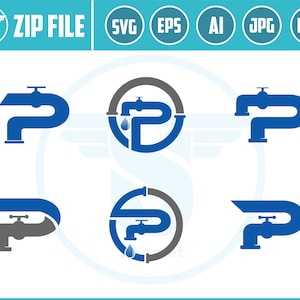 letter p plumbing logo, plumbing logo, Plumbing services logo, plumber logo, Plumber Life Plumbing Plunger Pipe Wrench Repair Fix Plumb Work