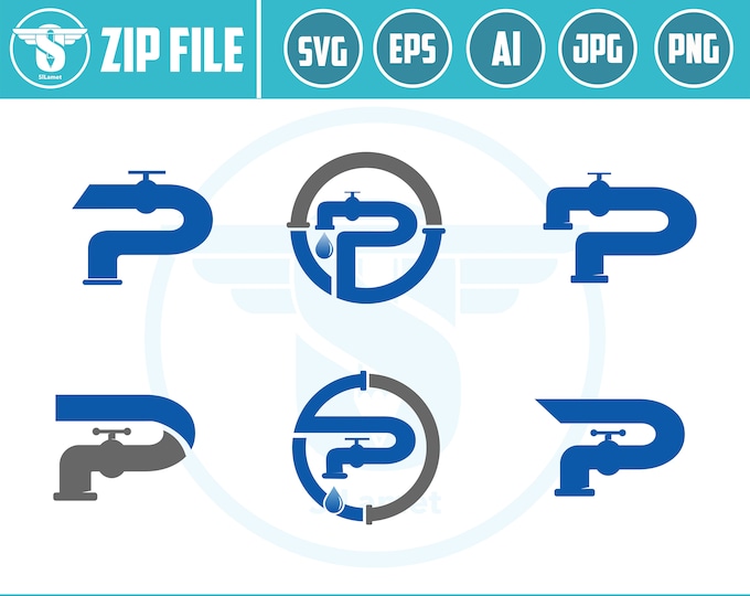 letter p plumbing logo, plumbing logo, Plumbing services logo, plumber logo, Plumber Life Plumbing Plunger Pipe Wrench Repair Fix Plumb Work