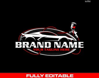 Car Painting Logo: Auto Body Shop Repair Vector Designs (SVG, EPS, PNG)