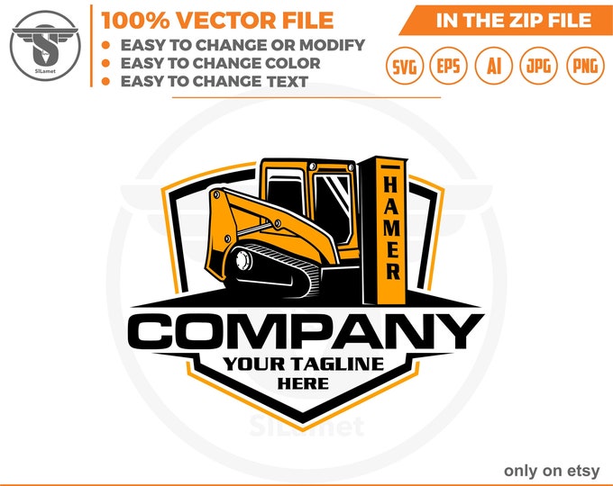 Skid Steer Drop Hammer logo - skid steer hammer logo