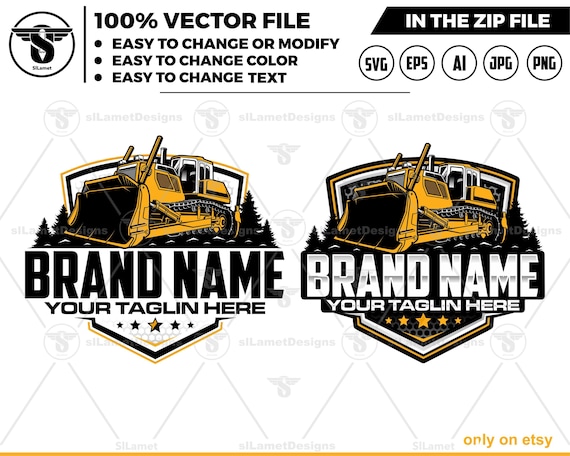 Bulldozer logo - equipment vehicles logo - heavy equipment logo - Bulldozer svg - John Deere Dozer