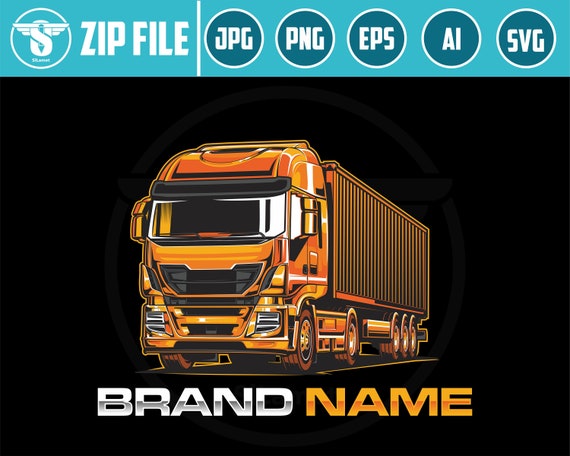 Modern Flat-Nose Truck logo - Cab-Over Engine Truck - COE truck logo - Industrial Freight Truck - Forward Control Truck - truck eropa
