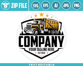 Dump Truck Logo: American Trucking SVG, Industry Equipment (Digital Download)