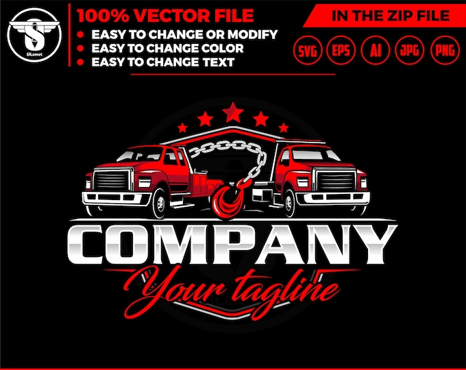 flat bed towing truck logo, towing logo template, towing chain svg, tow truck 18 wheeler, tow truck logo, towing service logo, tow car logo