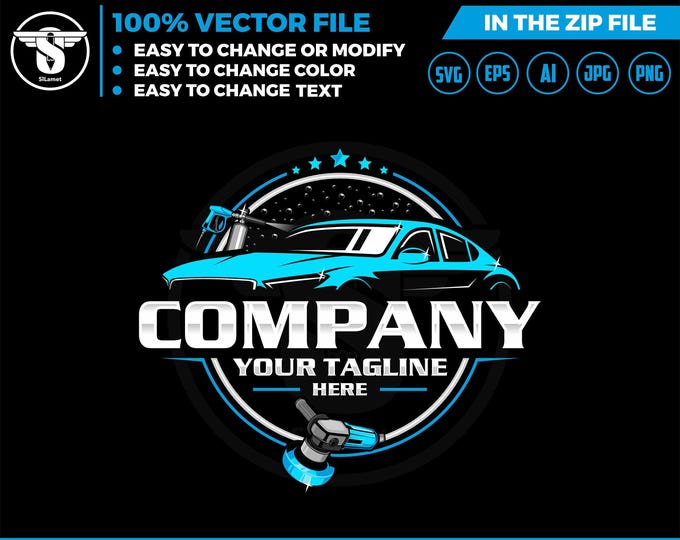 Car Detailing Logo: Auto Cleaning Polishing Vector Designs (SVG, EPS, PNG)