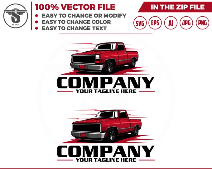 pickup truck logo template