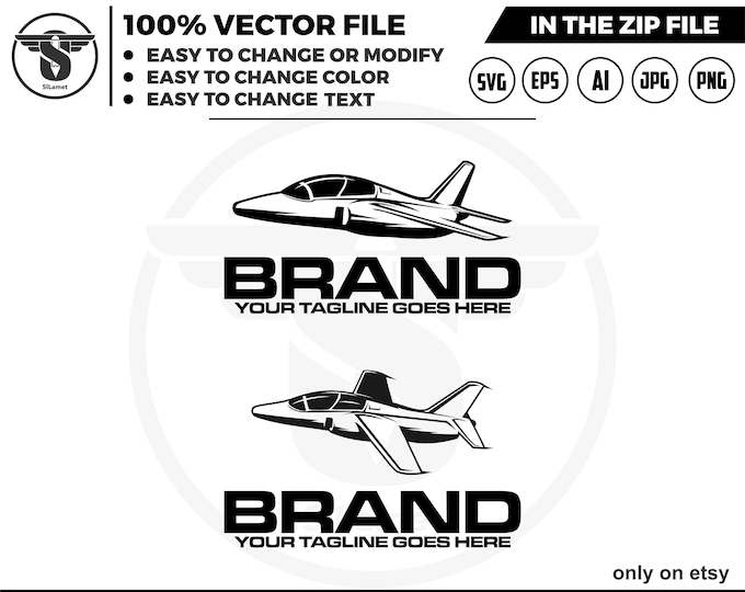 jet fighter logo - army plane jet logo