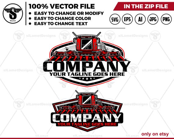 combine harvester corn header - Combine Harvester Logo - Corn Header Logo - Farming Equipment logo - Harvest Machine logo - Agricultural