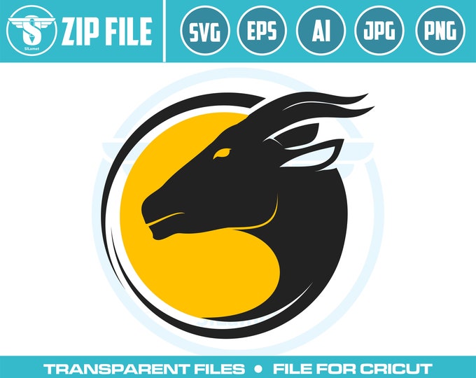 Goat svg, circle goat, Goats silhouette,SVG, PNG, EPS, dxf, jpg Instant Download jpg digital download Image Cut File for Cricut Silhouette