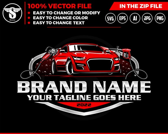 auto detailing car logo template - Car Detailing Services logo - car wash logo template - car clean logo - auto detailing logo SVG