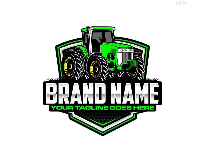 John Deere tractor Logo: Editable Vector Design for Farm & Agriculture Machine Branding (SVG, EPS, PNG)