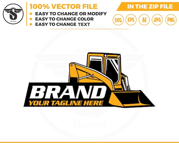 skid steer logo - Heavy Equipment logo - Construction Logo