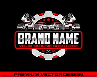Heavy Duty Truck Repair SVG Design: Fully Editable Vector EPS, Pickup Service Logo