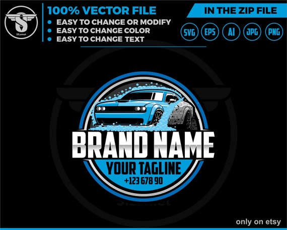 car detailing logo - sport car wash logo- Car Detailing Services logo - car wash logo template - car clean logo - auto detailing logo