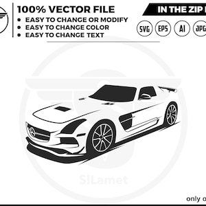 Luxury Car SVG: Exotic Automotive Vector Graphics (Digital Download)