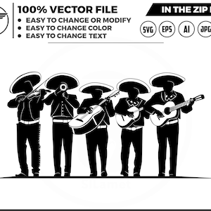 mariachi band svg - mariachi band silhouette