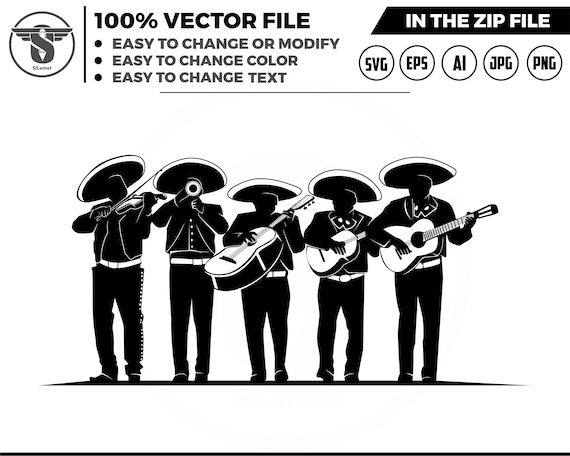 mariachi band svg - mariachi band silhouette