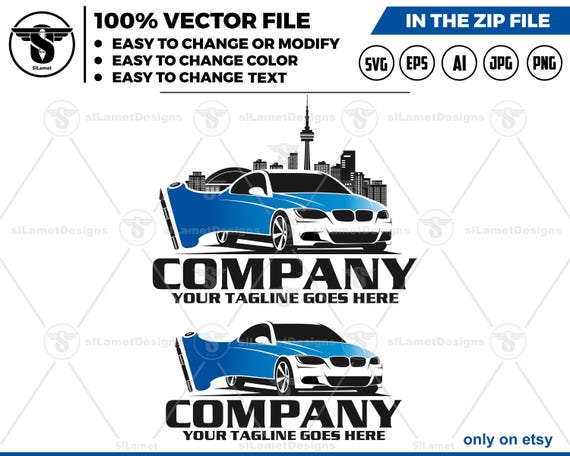 Car Wrap Logo - Vehicle Wrap Logo - Auto Wrap Business Design - Custom Vinyl Wrap logo- Car Styling Service logo