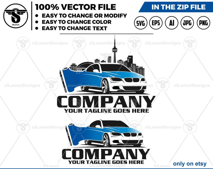 Car Wrap Logo - Vehicle Wrap Logo - Auto Wrap Business Design - Custom Vinyl Wrap logo- Car Styling Service logo
