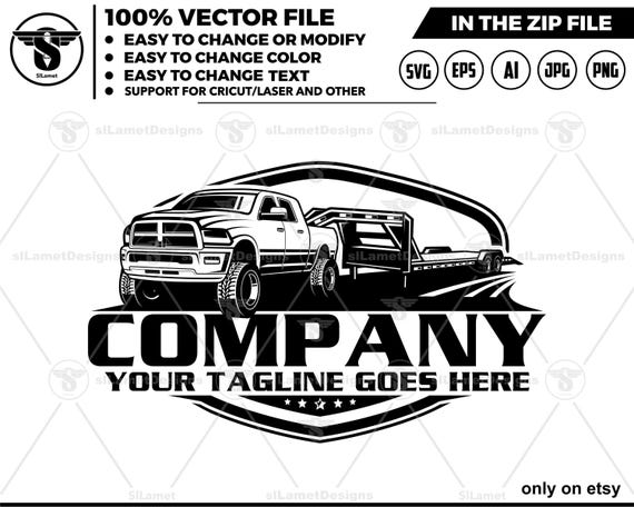 hotshot logo - hotshot services logo - hotshot logo - pickup flatbed trailer logo - Dodge Ram truck -  hotshot cricut - hotshot silhouette