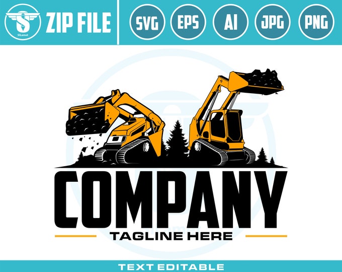 skid steer logo, skid steer Bulldozer logo, skid steer SVG, Wheel Loader Svg, mini Bulldozer logo, skid steer excavator,mini excavator svg