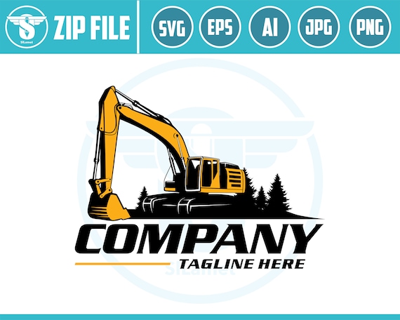 Excavator logo svg, Excavator Clipart, Excavator svg, Excavator png, Heavy Equipment svg, Construction Logo svg SVG file