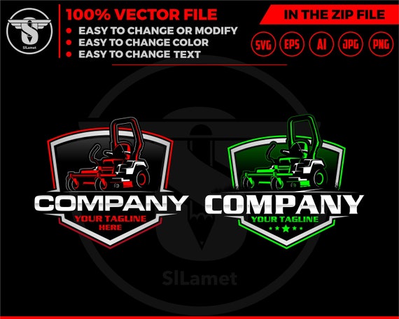 Lawn Mowers logo - Zero Turn mowers logo - grass cleaner logo