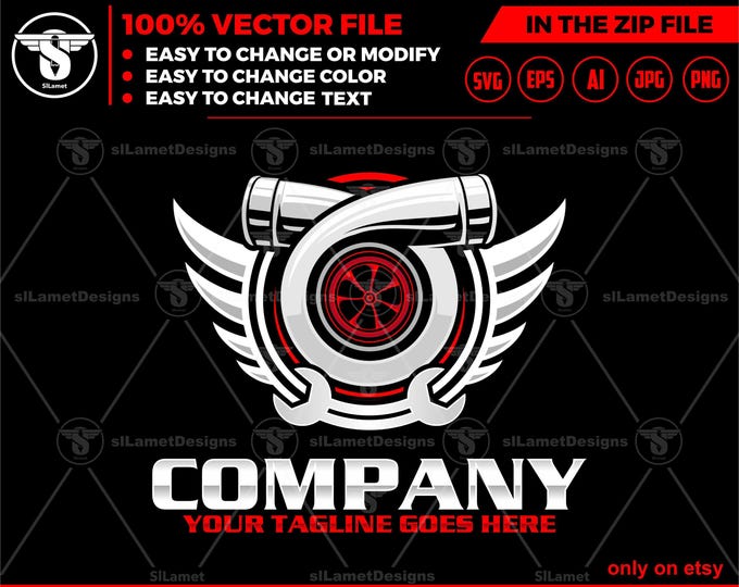 turbo logo- turbo SVG - Turbo Power logo - Turbo Charger - Engine Car Svg - Turbo Charger logo -  Mechanic Engine- automotive logo
