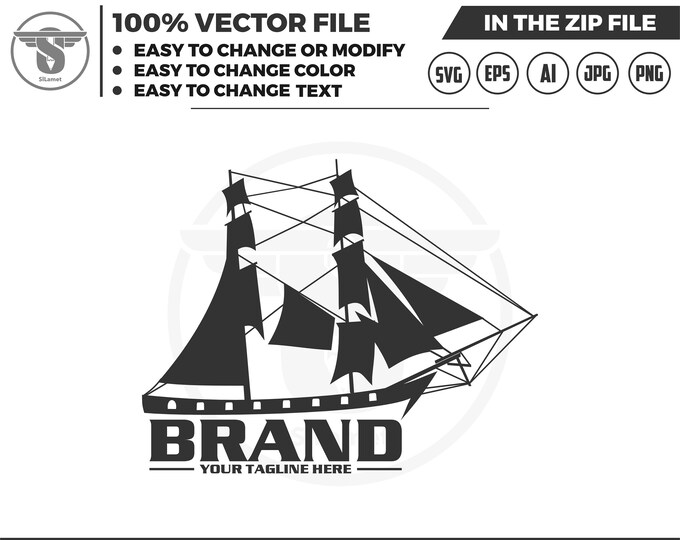 Sailing Ship svg,Ship svg,Boat svg, Sailing Ship logo , Instant Download,SVG, PNG, EPS, dxf, jpg digital download