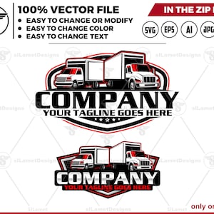 Box Truck Logo Design - Delivery Truck Logo - Cargo Transport logo - Shipping Vehicle Badge - Logistics Truck Branding