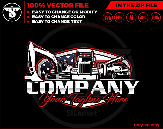 america truck and excavator, Forestry Bucket Trucks logo - dump truck svg - excavator svg - semi truck - Bucket Trucks