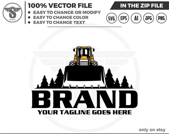 Bulldozer logo - Heavy Equipment logo - Bulldozer svg