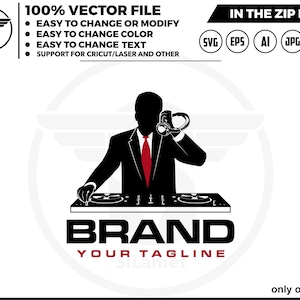 logo disc jockey - silhouette disc jockey - logo dj - bureau disc jockey