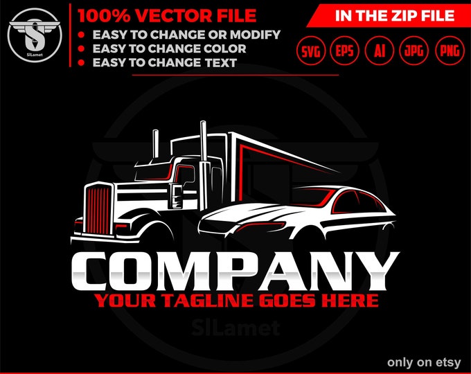 trucking and car logo, Trucking Company Logo, Moving Truck, Semi Truck, Trucking Brand, Truck Door Logo, Trucker Logo, trucking t-shirt