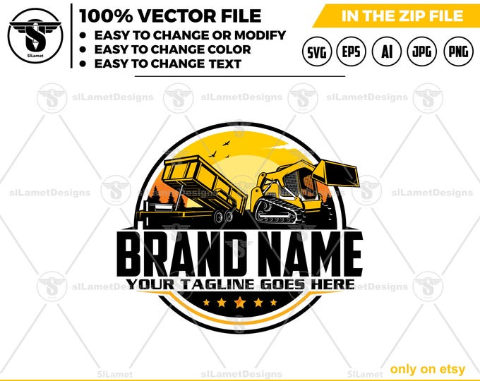 dump trailer and skid steer logo