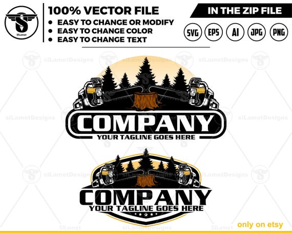chainsaw logo- tree sevice logo - chainsaw logo - tree cutter - logging logo - logg logo