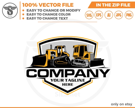 Bulldozer logo - Heavy Equipment logo - Bulldozer svg