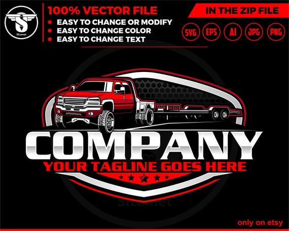 hotshot services logo - hotshot logo - pickup flatbed trailer logo - pickup and flatbed trailer logo, 2006 GMC Sierra 1500