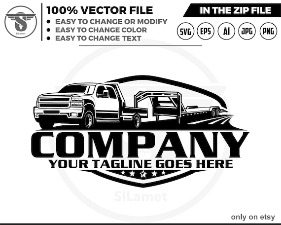 pickup and trailer logo , trailer logo, pickup svg,trailer pickup logo,trailer towing, logo,towing Company, Logo pickup , flatbed trailer