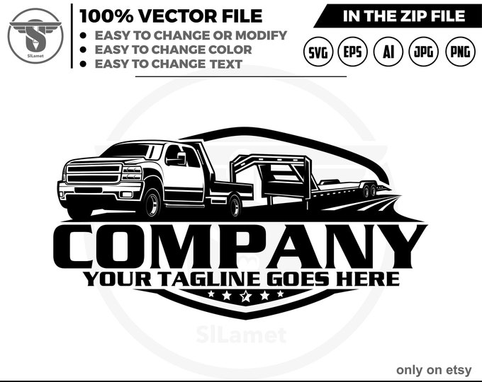 pickup and trailer logo , trailer logo, pickup svg,trailer pickup logo,trailer towing, logo,towing Company, Logo pickup , flatbed trailer